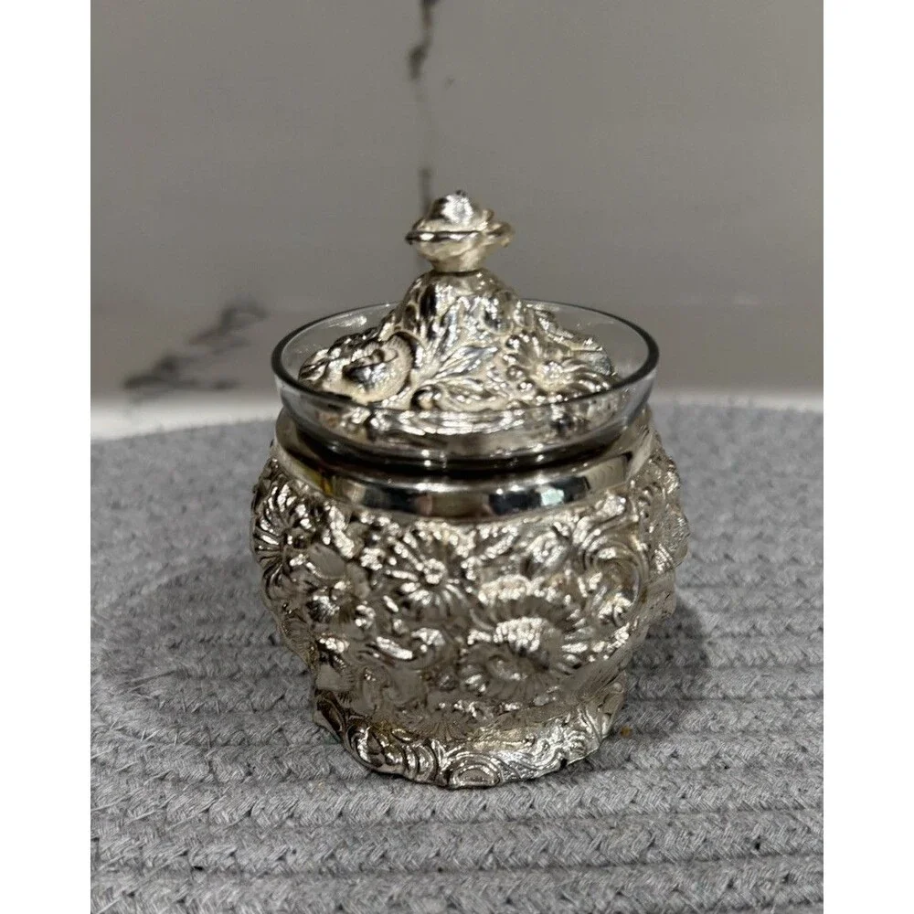 Vintage Harrison Fisher HF-0918 Silver Plated Sugar Bowl Condiment Jar